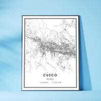 
              Cusco, Peru Modern Style Map Print 
            