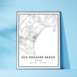 Old Orchard Beach, Maine Modern Map Print 