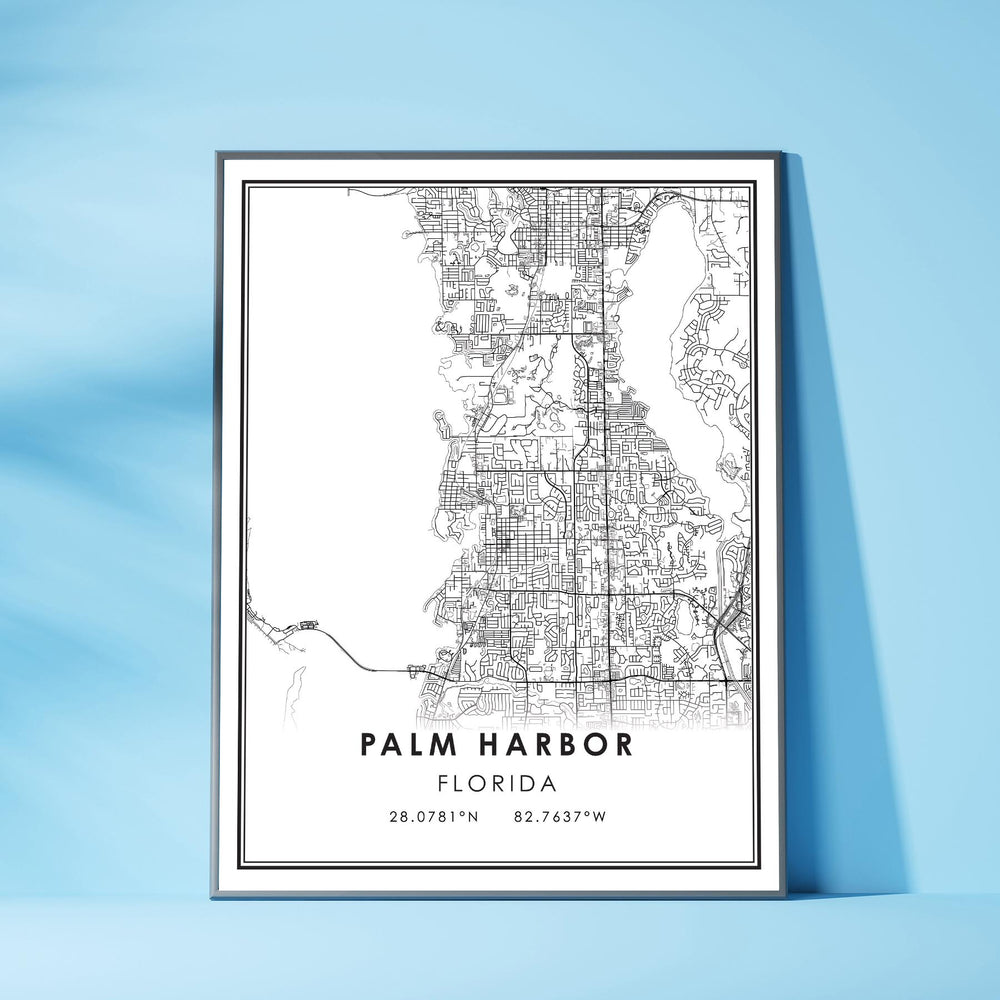 Palm Harbor, Florida Modern Map Print 