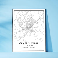 
              Campbellsville, Kentucky Modern Map Print 
            
