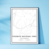 
              Yosemite National Park, California Modern Map Print 
            