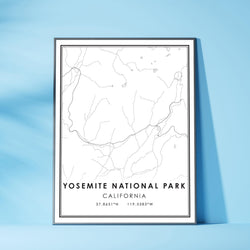Yosemite National Park, California Modern Map Print 