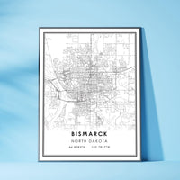 
              Bismarck, North Dakota Modern Map Print 
            