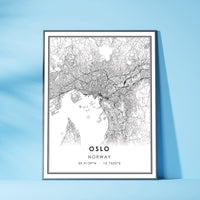 Oslo, Norway Modern Style Map Print 