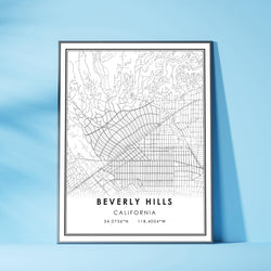 Beverly Hills, California Modern Map Print 