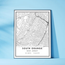 South Orange, New Jersey Modern Map Print 