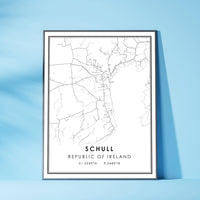 Schull, Republic of Ireland Modern Style Map Print 