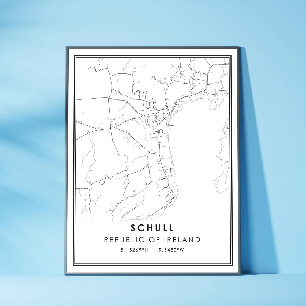 Schull, Republic of Ireland Modern Style Map Print 