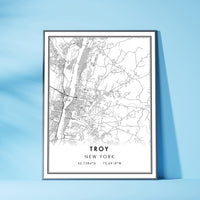 
              Troy, New York Modern Map Print 
            