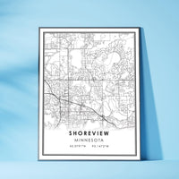 
              Shoreview, Minnesota Modern Map Print 
            