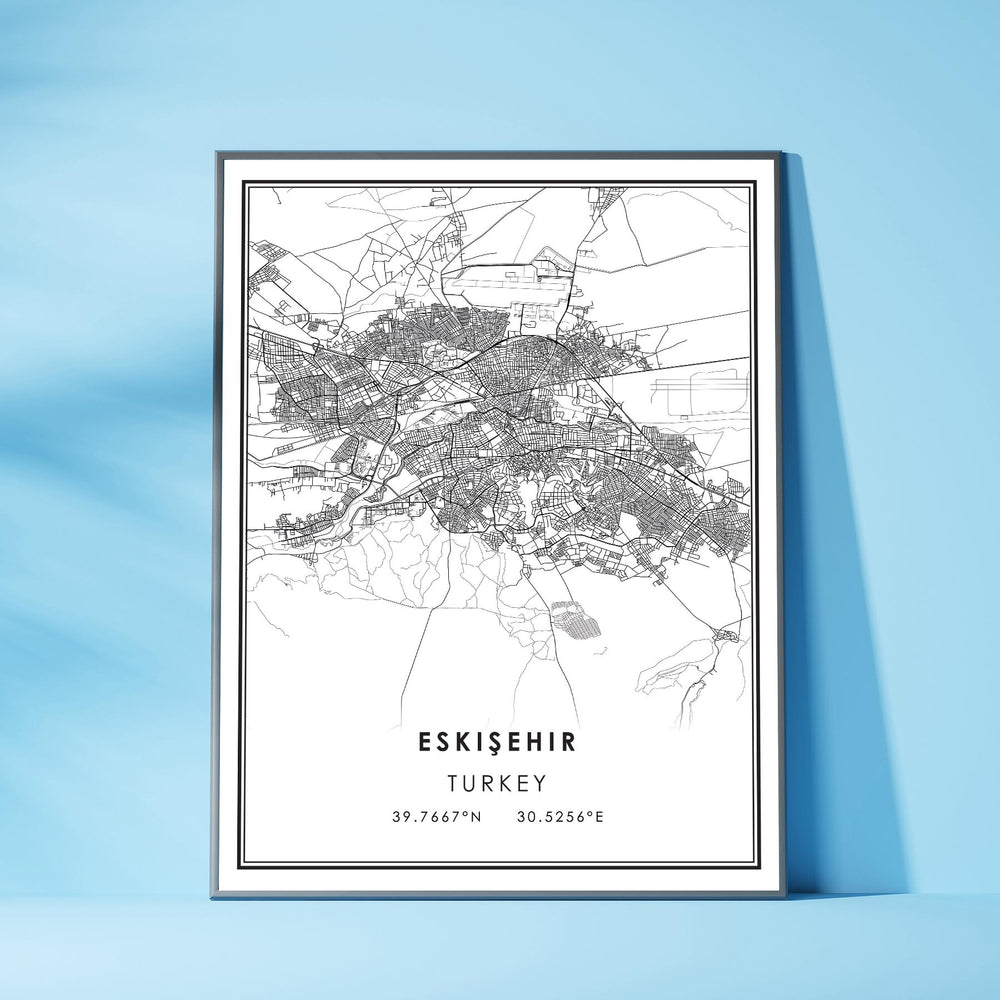 Eskisehir, Turkey Modern Style Map Print 