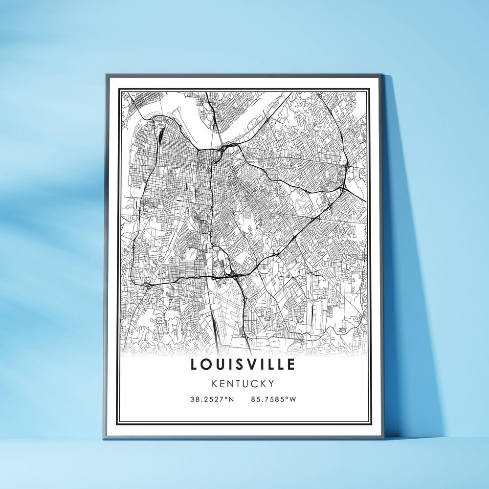 Louisville, Kentucky Modern Map Print 