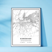 
              Kandahar, Afghanistan Modern Style Map Print 
            