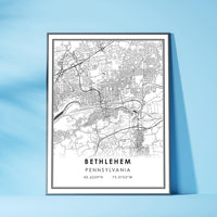 
              Bethlehem, Pennsylvania Modern Map Print 
            