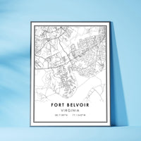 
              Fort Belvoir, Virginia Modern Map Print 
            