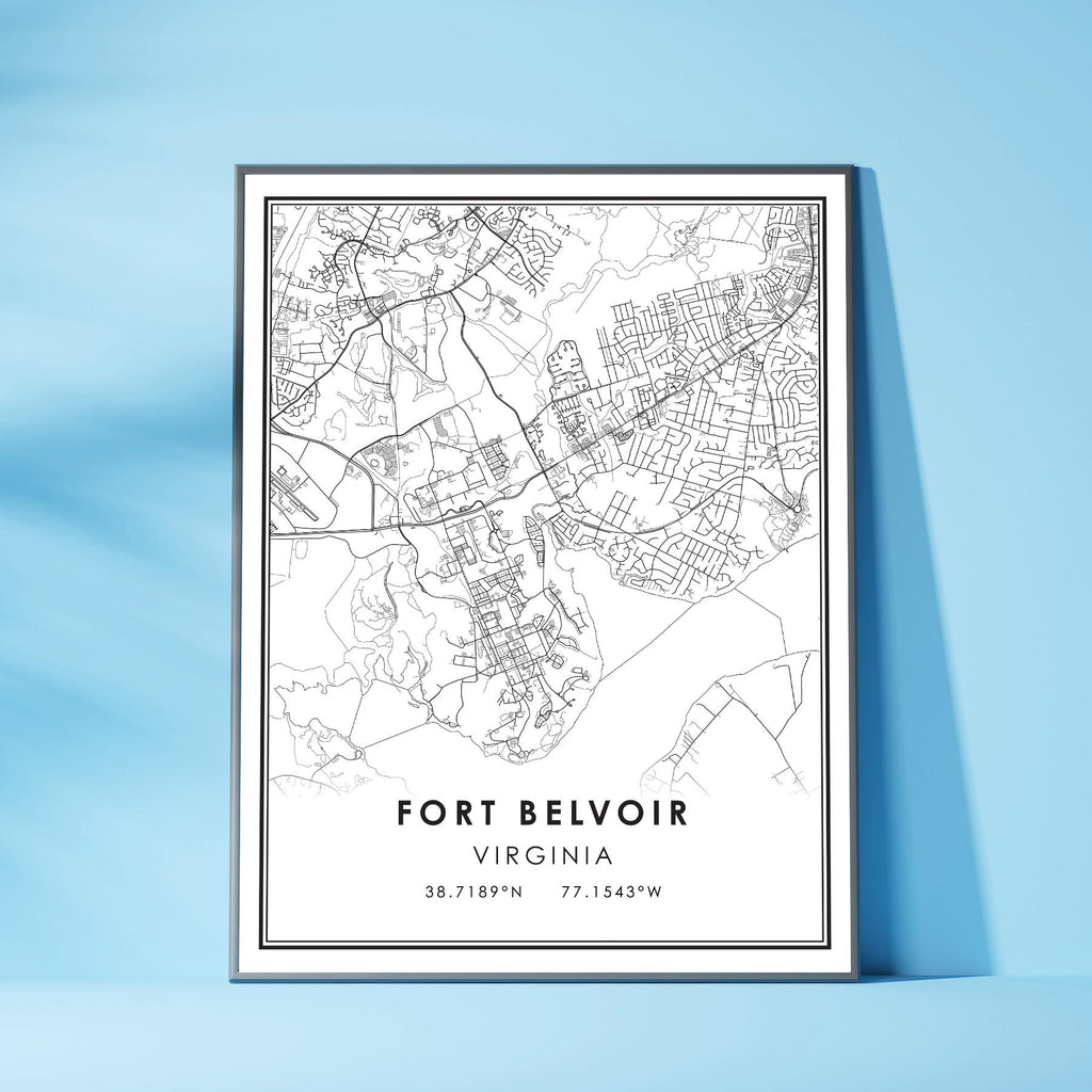 Fort Belvoir, Virginia Modern Map Print 
