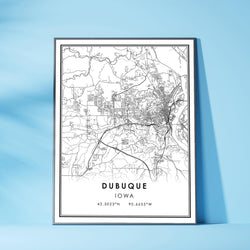 Dubuque, Iowa Modern Map Print 