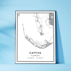 Captiva, Florida Modern Map Print 