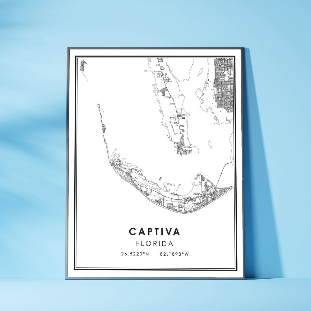 Captiva, Florida Modern Map Print 