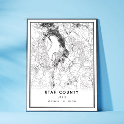 Utah County, Utah Modern Map Print 