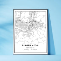 
              Binghamton, New York Modern Map Print 
            