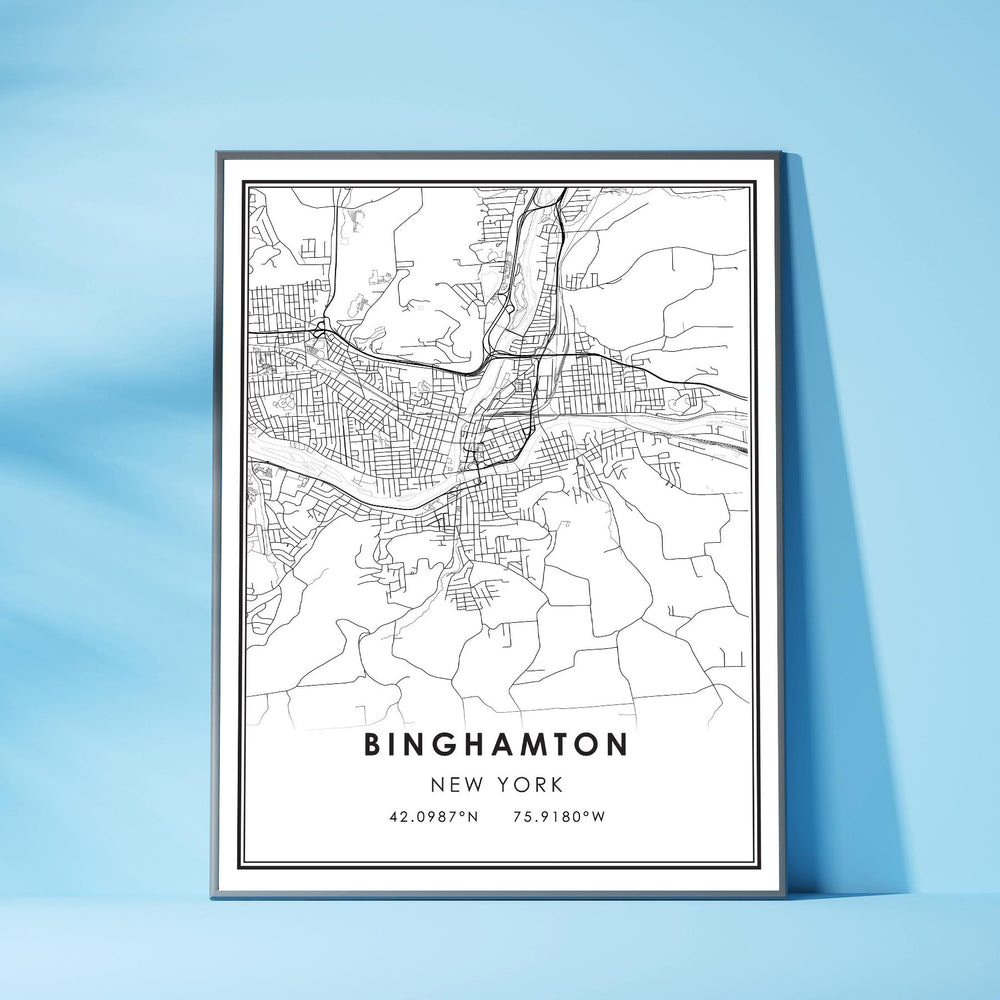 Binghamton, New York Modern Map Print 