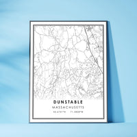 
              Dunstable, Massachusetts Modern Map Print 
            