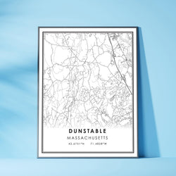 Dunstable, Massachusetts Modern Map Print 