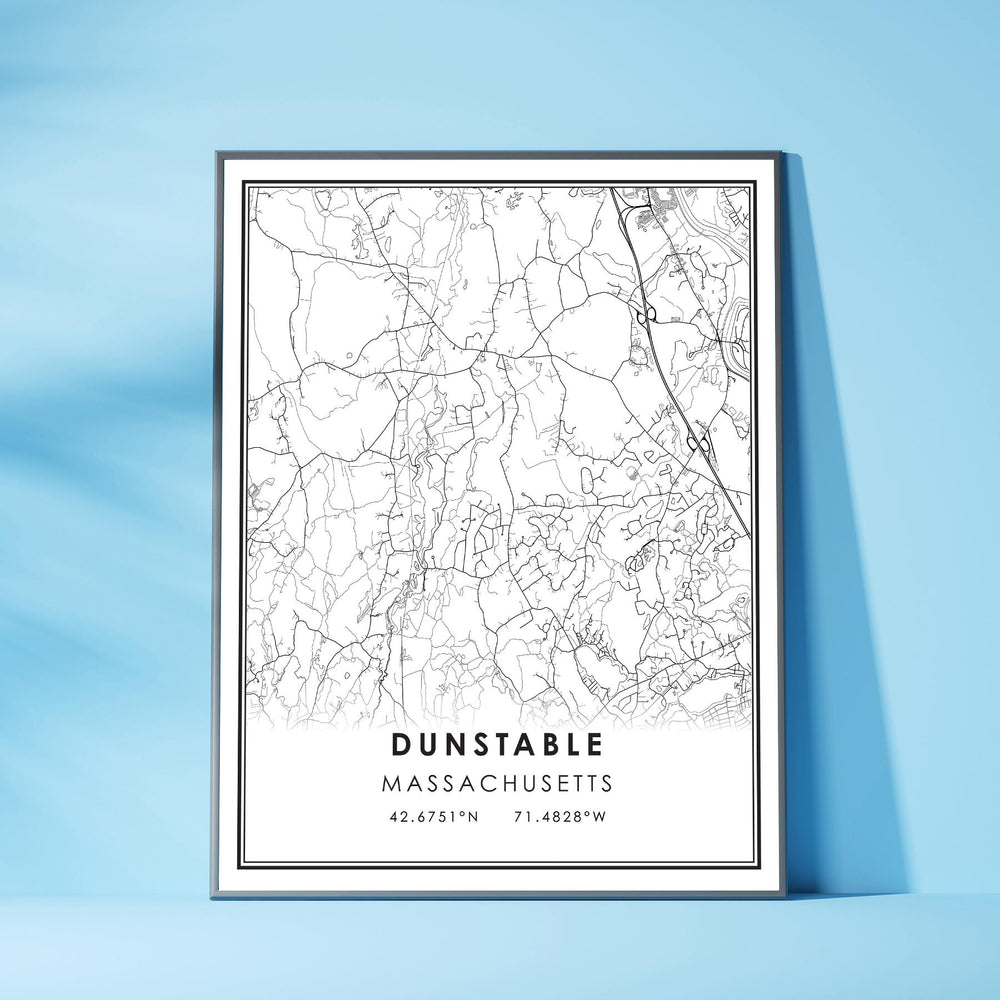 Dunstable, Massachusetts Modern Map Print 