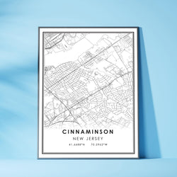 Cinnaminson, New Jersey Modern Map Print 