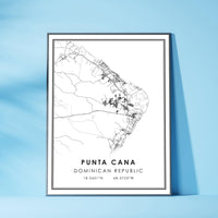 Punta Cana, Dominican Republic Modern Style Map Print