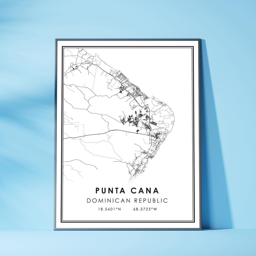 Punta Cana, Dominican Republic Modern Style Map Print