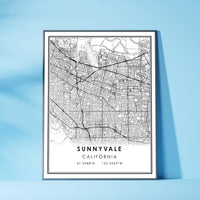 
              Sunnyvale, California Modern Map Print
            