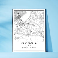 
              East Peoria, Illinois Modern Map Print 
            