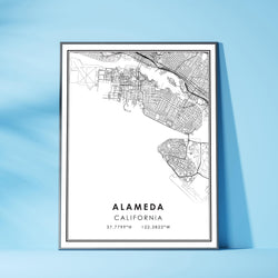 Alameda, California Modern Map Print