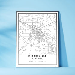 Albertville, Alabama Modern Map Print