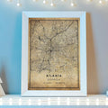 Atlanta, Georgia Vintage Style Map Print