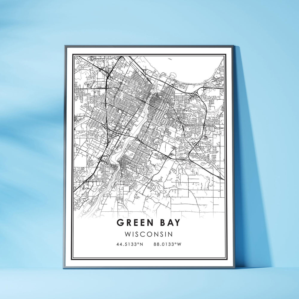 Green Bay, Wisconsin Modern Map Print 
