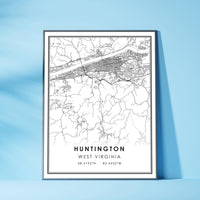 
              Huntington, West Virginia Modern Map Print 
            