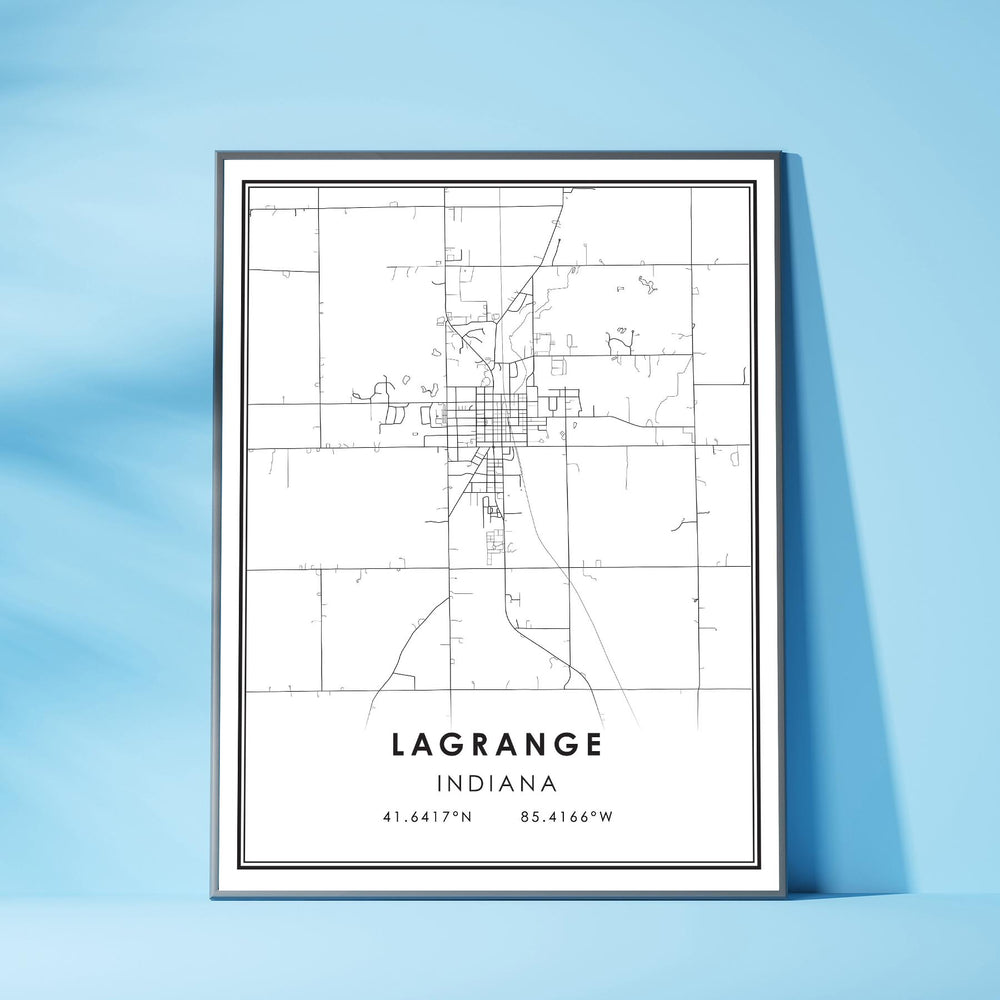 LaGrange, Indiana Modern Map Print 
