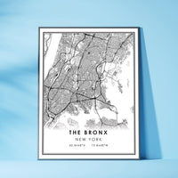 
              The Bronx, New York Modern Map Print
            