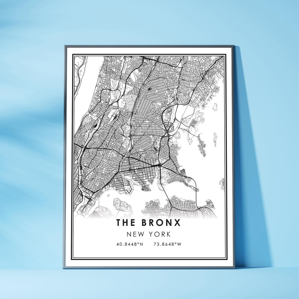 The Bronx, New York Modern Map Print