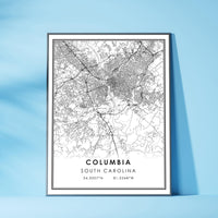 
              Columbia, South Carolina Modern Map Print 
            