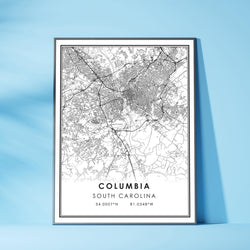 Columbia, South Carolina Modern Map Print 