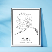 
              Alaska, United States Modern Map Print
            