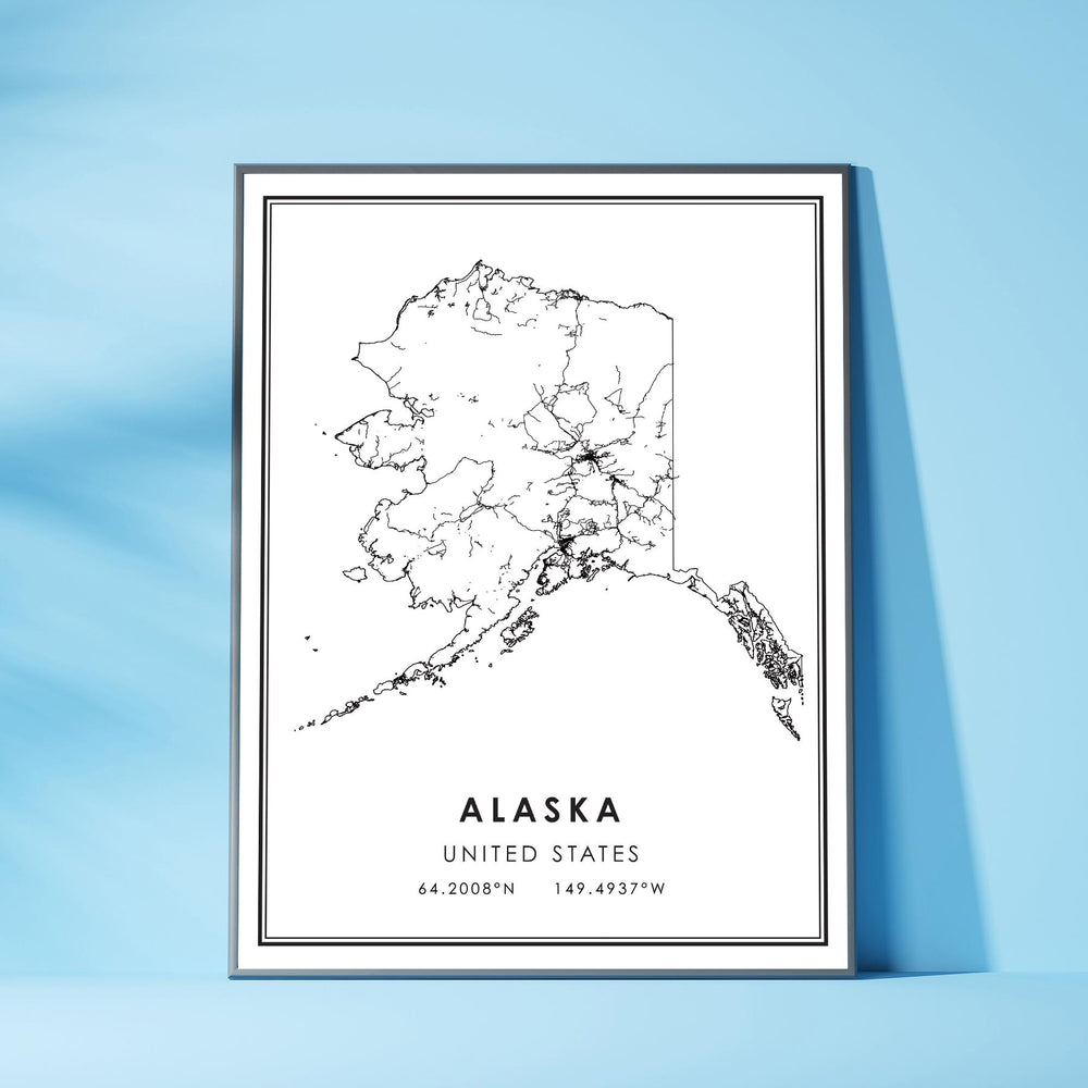 Alaska, United States Modern Map Print