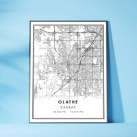 
              Olathe, Kansas Modern Map Print 
            