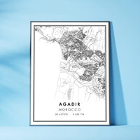 
              Agadir, Morocco Modern Style Map Print 
            