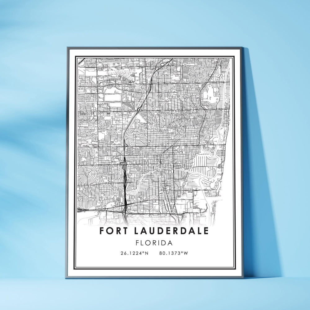 Fort Lauderdale, Florida Modern Map Print 