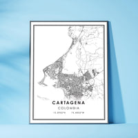 Cartagena, Colombia Modern Map Print 